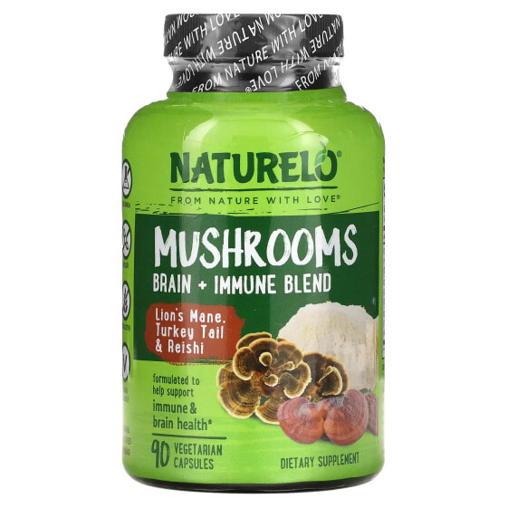 Mushrooms, Brain + Immune Blend, 90 Vegetarian Capsules