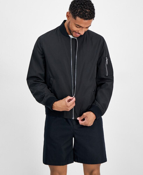 Men's Leo Regular-Fit Full-Zip Bomber Jacket, Created for Macy's