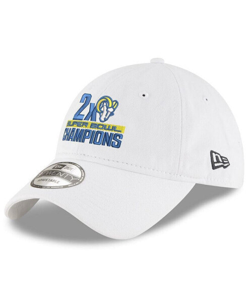 Men's White Los Angeles Rams 2-Time Super Bowl Champions 9TWENTY Adjustable Hat
