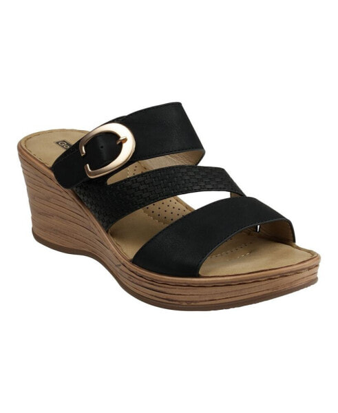 Women's Odalis Buckle Comfort Wedge Sandals