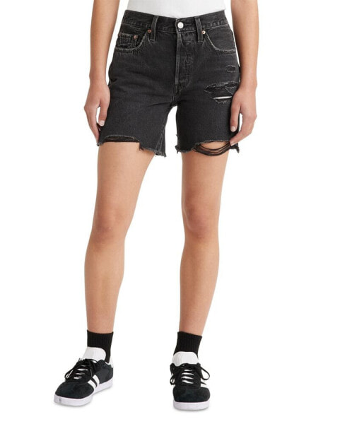 501® Mid-Thigh High Rise Straight Fit Denim Shorts