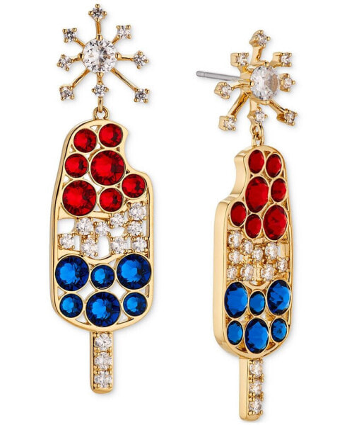 by Nadri 18k Gold-Plated Pavé & Color Crystal Ice Bomb Pop Drop Earrings