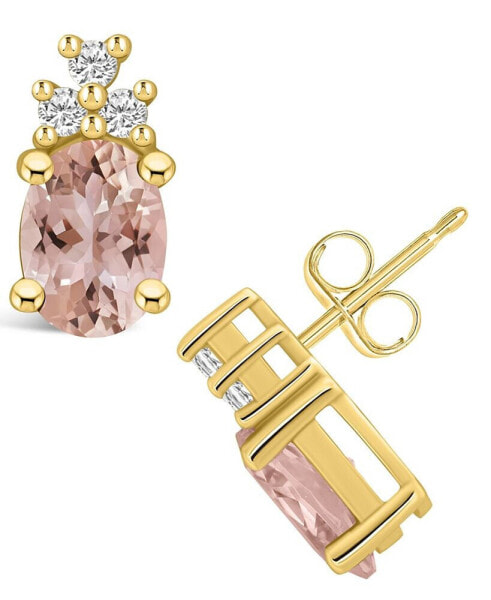 Серьги Macy's Morganite & Diamond Stud