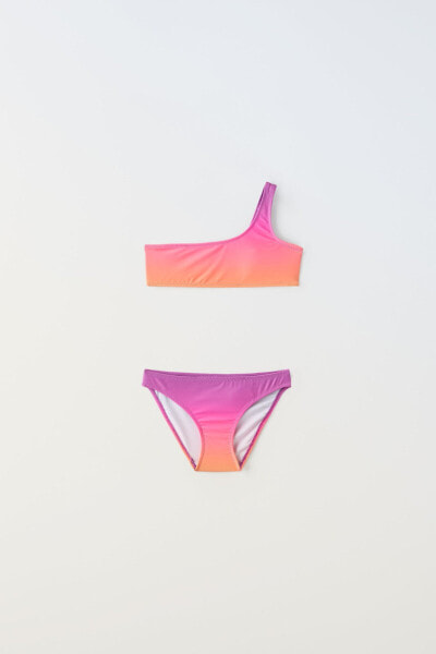 6-14 years/ asymmetric tie-dye bikini set