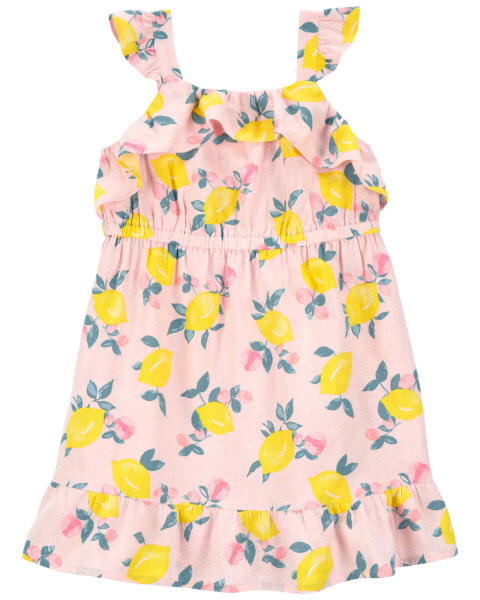 Toddler Lemon Print Sundress Made With LENZING™ ECOVERO™ 2T