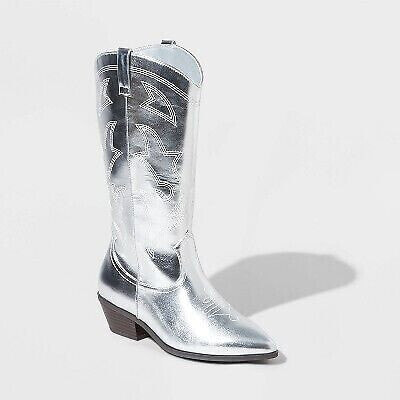 Women's Brynley Western Boots - Wild Fable Silver 5.5