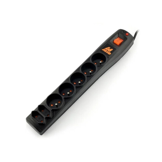Power strip with protection Acar P7 black - 7 sockets - 3m