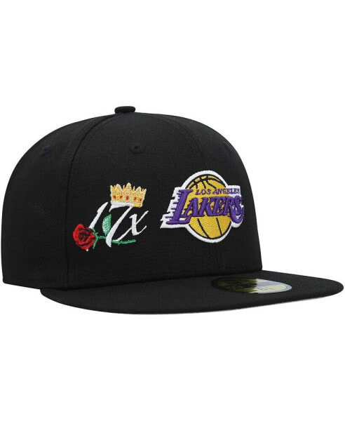 Men's Black Los Angeles Lakers Crown Champs 59FIFTY Fitted Hat