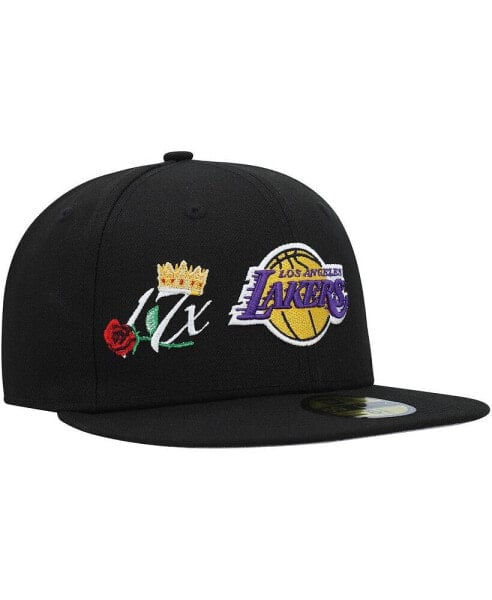 Головной убор New Era мужской черный Los Angeles Lakers Crown Champs 59FIFTY Fitted Hat