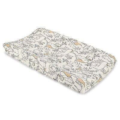 Crane Baby Cotton Quilted Change Pad Cover - Ezra Woodland