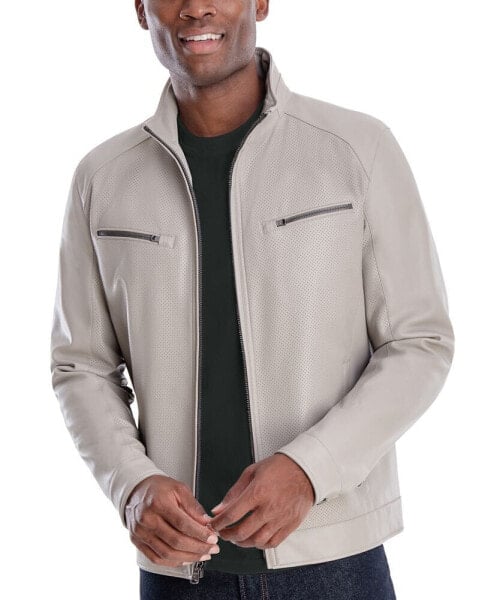 Куртка мужская Michael Kors из перфорированной искусственной кожи, созданная для Macy's