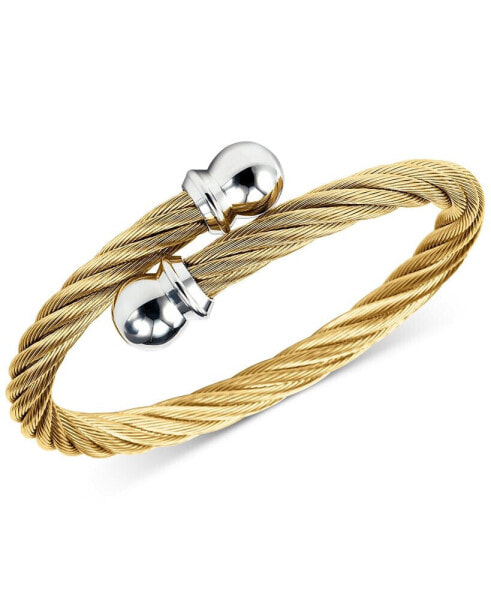 Unisex Celtic Twisted Cable Bracelet in Gold-Plated Stainless Steel