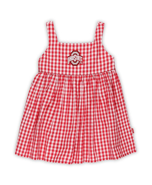 Toddler Girls Scarlet Ohio State Buckeyes Cara Woven Gingham Dress