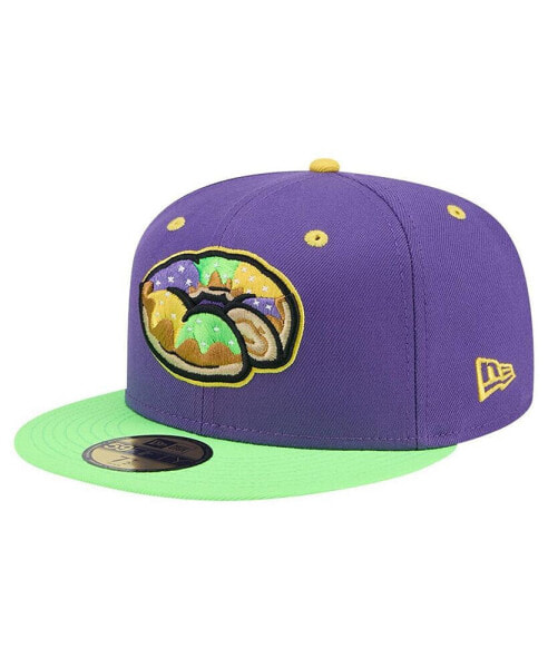 Men's Purple Biloxi Shuckers Theme Night King Cakes 59FIFTY Fitted Hat