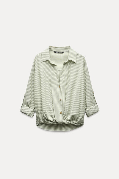 METALLIC THREAD STRIPED SHIRT