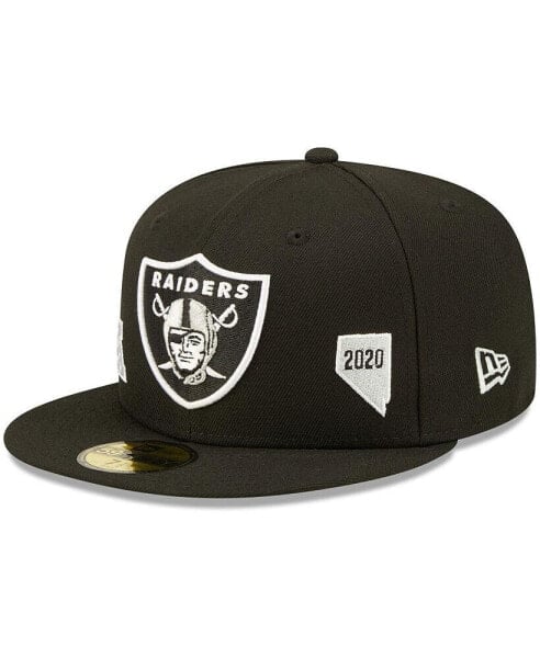 Головной убор фирмы New Era Мужчин Las Vegas Raiders Identity 59Fifty Fitted Hat черный