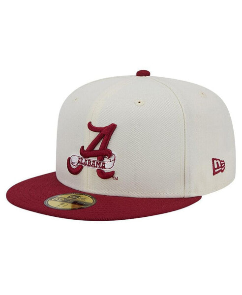 Men's Alabama Crimson Tide Chrome White Vintage-like 59Fifty Fitted Hat