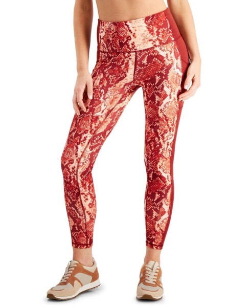 Ideology 276541 Snakeskin-Print 7/8 Leggings, Snaked Red Pear, XXL