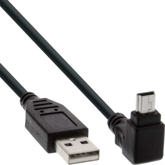 InLine USB Type A male / Mini 5pin male up angled 90° - black - 0.3m