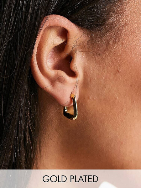 Pieces exclusive 18k plated geometric hoops in gold