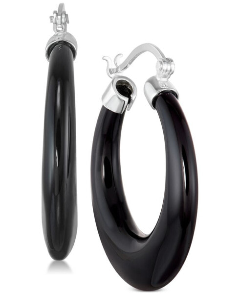 Серьги Macy's Onyx Hoop  30мм