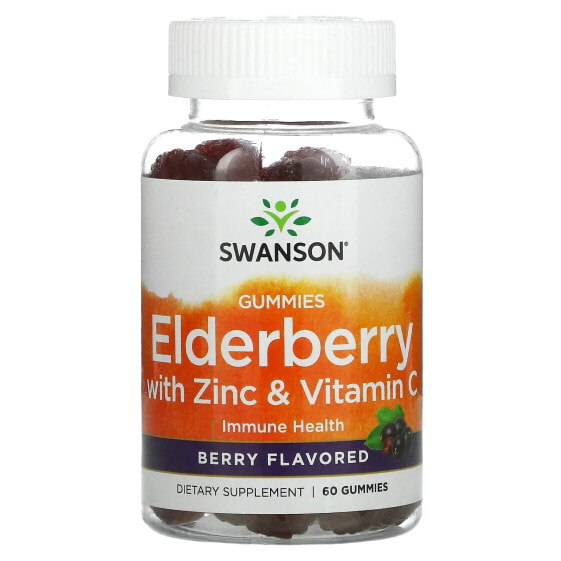 Elderberry With Zinc & Vitamin C, Berry, 60 Gummies