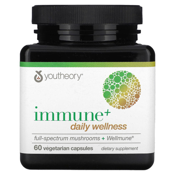 Укрепляющие вегетарианские капсулы Youtheory Immune+ Daily Wellness, 60 шт