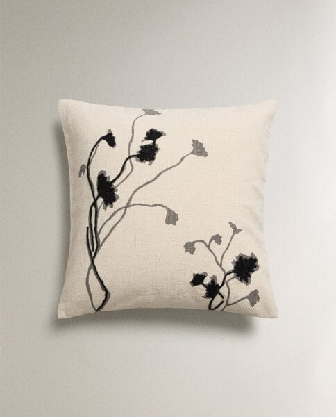 Floral print cushion cover