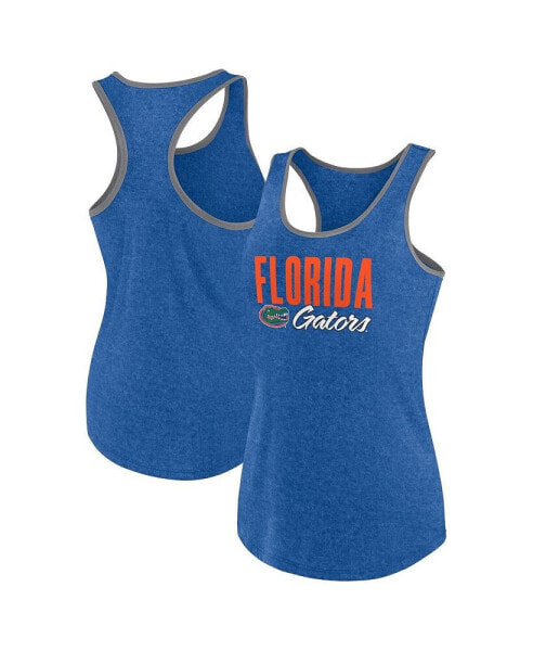 Women's Heather Royal Florida Gators Fuel Racerback Tank Top