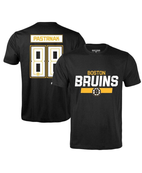 Men's David Pastrnak Black Boston Bruins Richmond Player Name and Number T-shirt