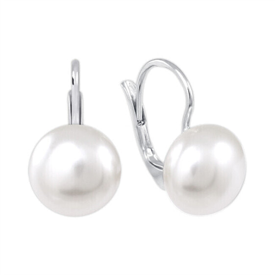 Elegant silver earrings with synthetic pearl 438 001 01234 0400000