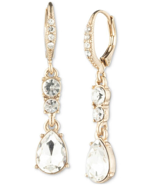 Gold-Tone Mixed Crystal Linear Drop Earrings