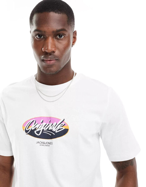 Jack & Jones t-shirt with originals logo in white