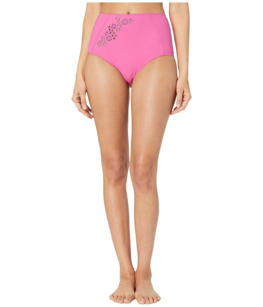 Stella McCartney 266251 Women's High Waist Pink Bikini Bottom Swimwear Size L