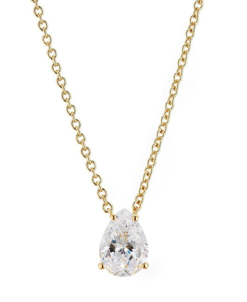 Pear Cubic Zirconia Necklace, 16" + 2" extender, Created for Macy's