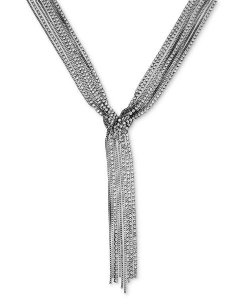 Crystal Multi-Chain Lariat Necklace, 19" + 3" extender, Created for Macy's