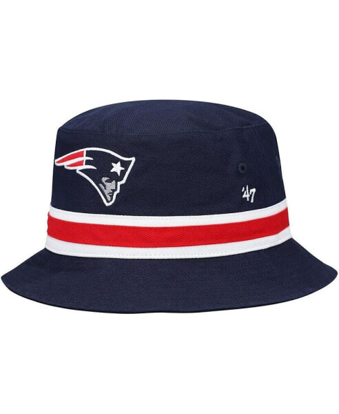 Men's Navy New England Patriots Striped Bucket Hat