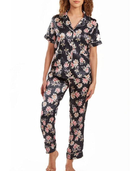 Пижама iCollection Cyrus Floral Satin Pant