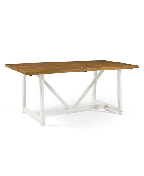 72" Solid Wood Trestle Dining Table