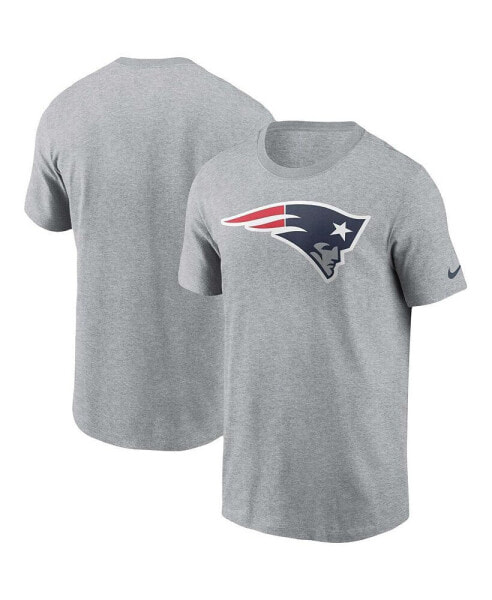 Men's Gray New England Patriots Logo Essential T-shirt