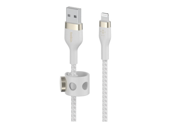 Belkin PRO Flex USB-A auf Lightning Silikon-Kabel"Weiß USB-A auf Lightning 3m