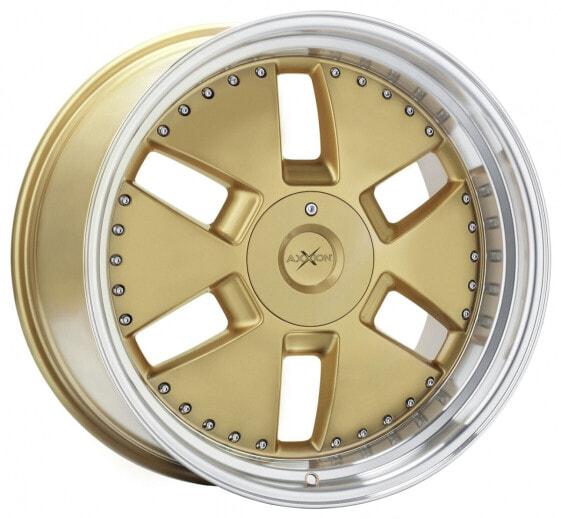 Колесный диск литой Axxion Y1 gold glänzend lackiert mit hochglanzpoliertem Felgenbett 11x21 ET32 - LK5/112 ML66.6