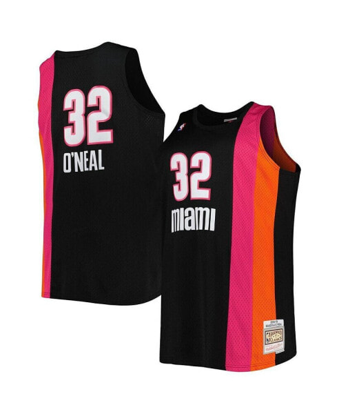 Men's Shaquille O'Neal Black Miami Heat Big and Tall Hardwood Classics 2005-06 Swingman Jersey