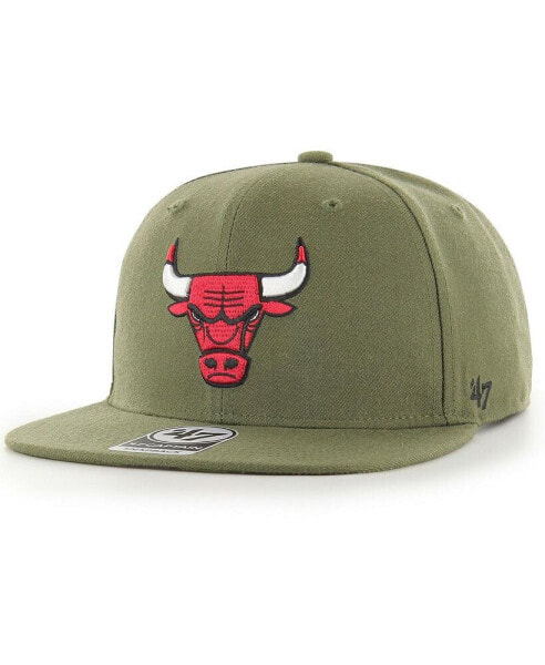 Men's Olive Chicago Bulls Ballpark Camo Captain Snapback Hat