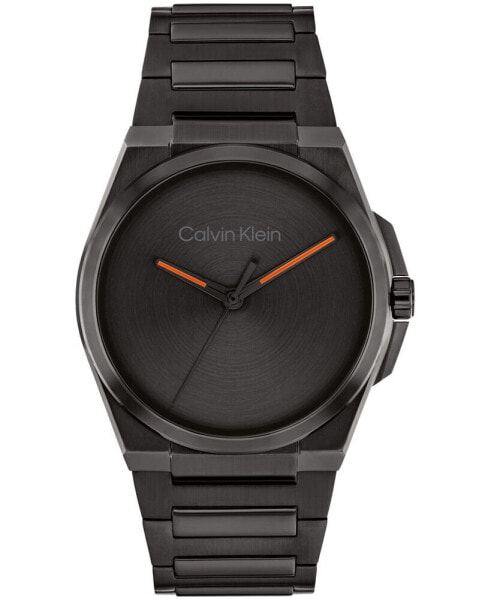 Men's Meta-Minimal Black Stainless Steel Watch 41mm