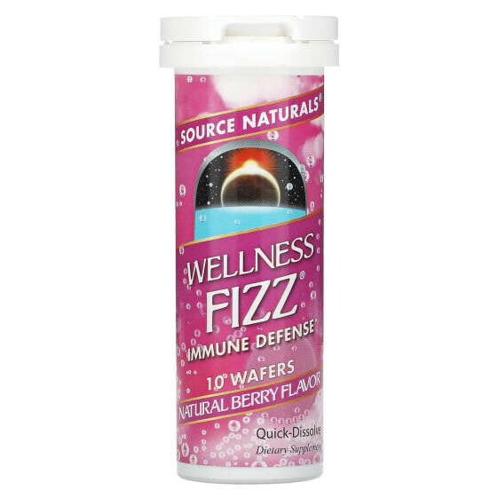 Витаминные леденцы Immunomax Wellness Fizz, натуральная ягодная добавка, 10 вафель - Source Naturals