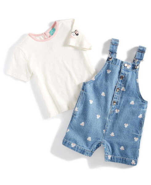 Baby Minnie Mouse T-Shirt & Shortall, 2 Piece Set