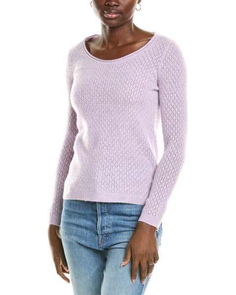 Sofiacashmere Pointelle Scoop Neck Cashmere Sweater Women's