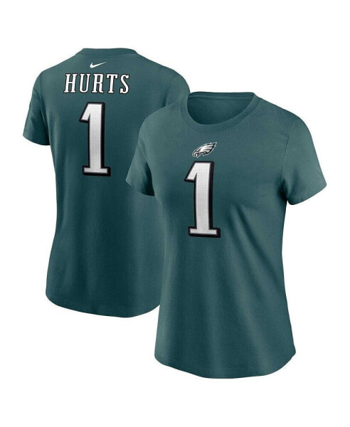 Women's Jalen Hurts Midnight Green Philadelphia Eagles Player Name and Number T-shirt