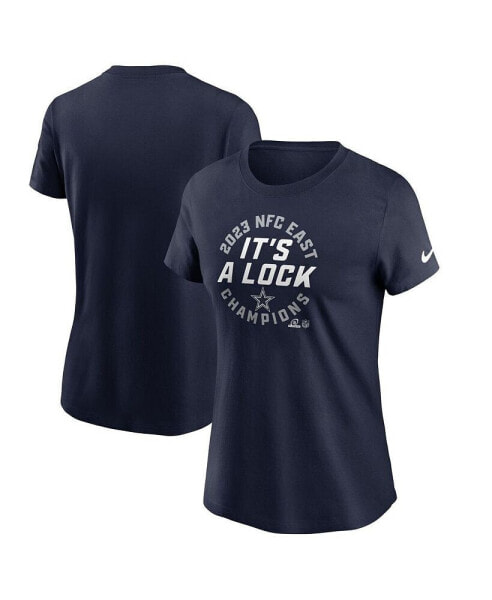Women's Navy Dallas Cowboys 2023 NFC East Division Champions Locker Room Trophy Collection T-shirt